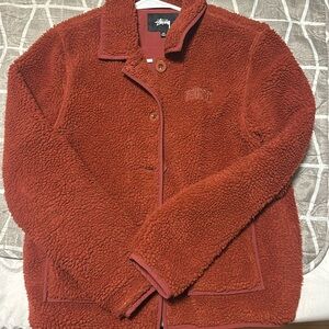 Stussy women sherpa fleece jacket